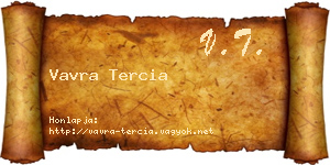 Vavra Tercia névjegykártya